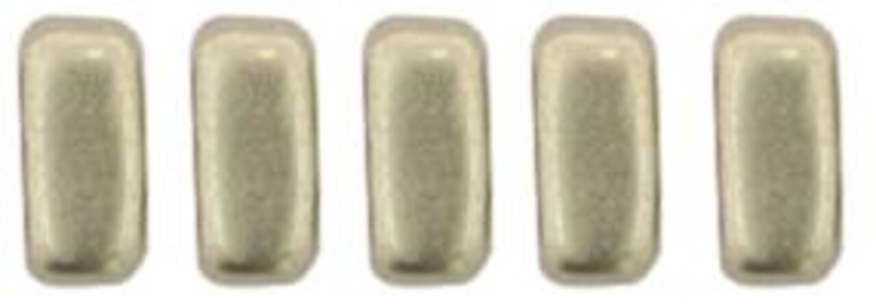 Czechmate 3mm X 6mm Brick Glass Czech Two Hole Bead, Sueded Gold Cloud Dream